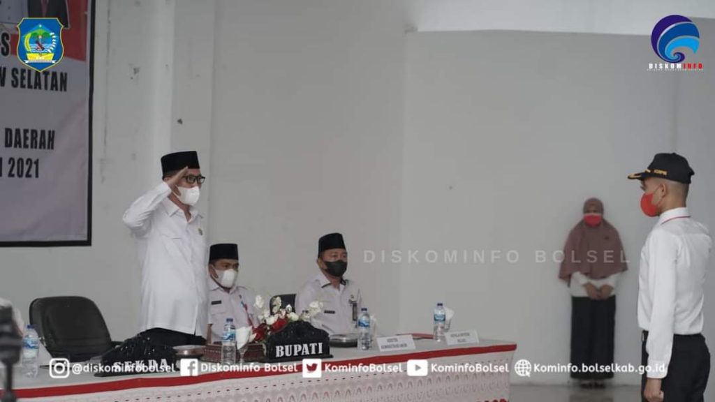 Pelatihan dasar CPNS Bolsel 2021 ditutup oleh Bupati Bolsel Hi Iskandar Kamaru SPt
