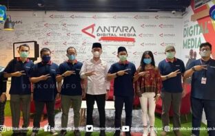 Bupati Iskandar Bersama Kominfo Bolsel Berkunjung di Kantor Antara