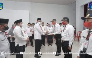 Tampak acara prosesi penutupan pelatihan dasar CPNS Bolsel 2021 yang dipimpin oleh Bupati Bolsel Hi Iskandar Kamaru SPt