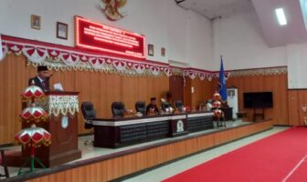 Rapat paripurna tingkat satu DPRD Bolsel membahas Ranperda pencapaian program pemerintah tahun anggaran 2024, Rabu (18/6/2025). (Foto: IST)